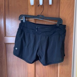 Black lululemon running shorts